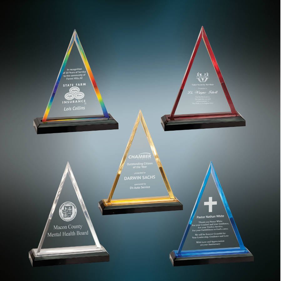 8 3/4" Rainbow Triangle Impress Acrylic