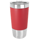 20 oz. Red/White Polar Camel Tumbler with Silicone Grip and Clear Lid