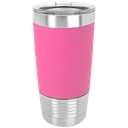 20 oz. Pink/Black Polar Camel Tumbler with Silicone Grip and Clear Lid