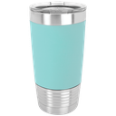 20 oz. Teal/Black Polar Camel Tumbler with Silicone Grip and Clear Lid