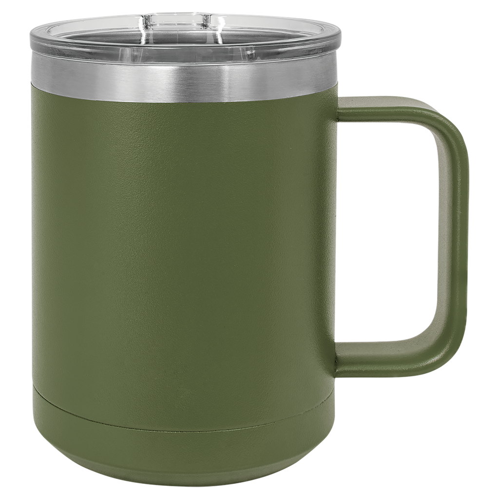 Polar Camel 15 oz. Olive Green Vacuum Insulated Mug with Slider Lid