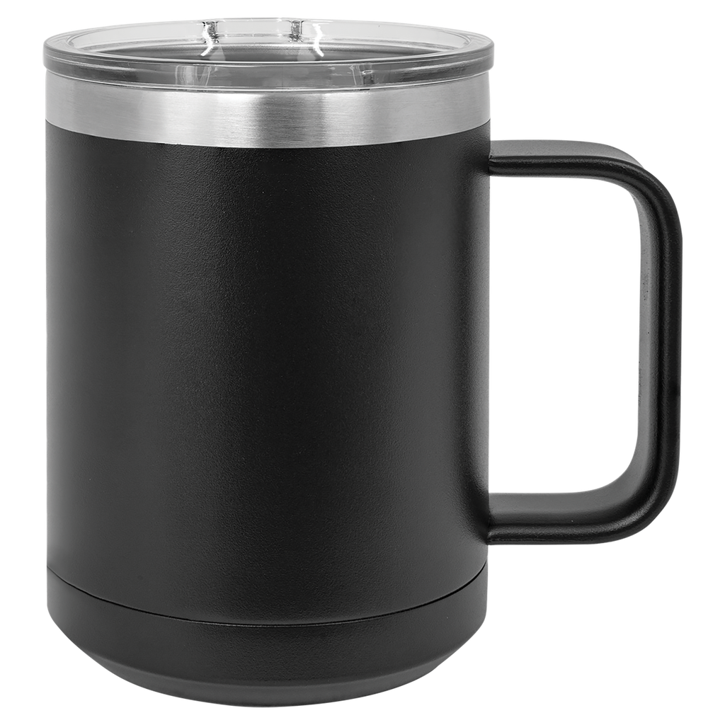 Polar Camel 15 oz. Black Vacuum Insulated Mug with Slider Lid
