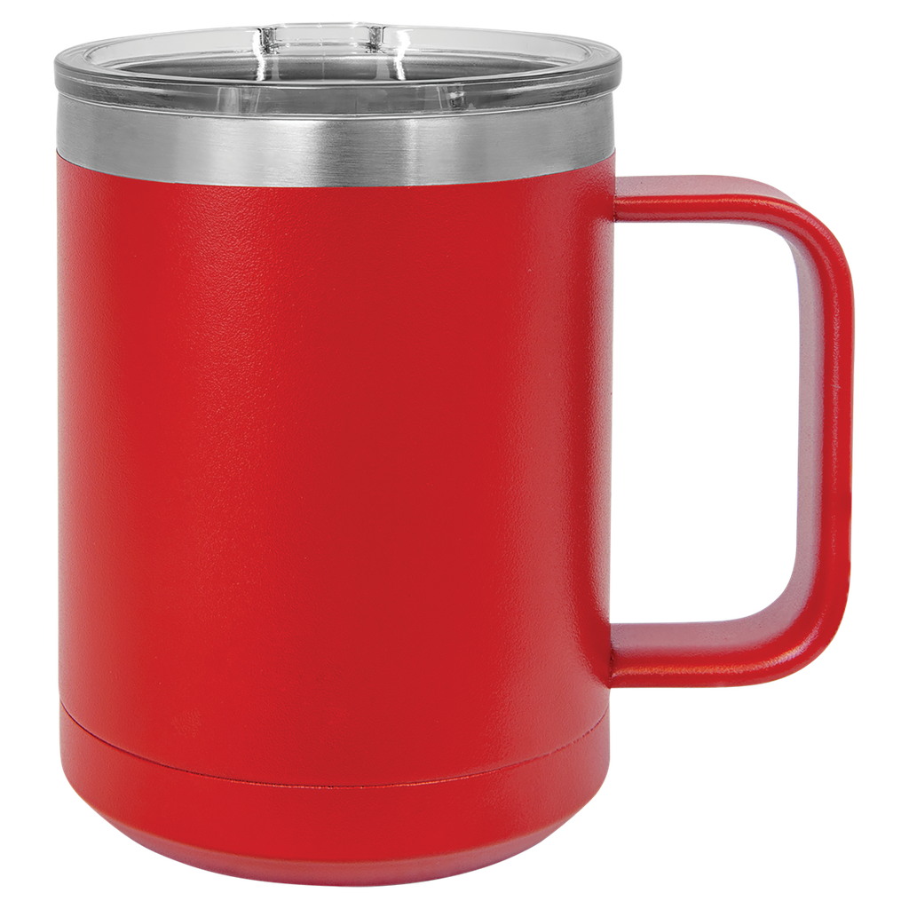 Polar Camel 15 oz. Red Vacuum Insulated Mug with Slider Lid