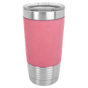20 oz. Pink Laserable Leatherette Polar Camel Tumbler with Clear Lid