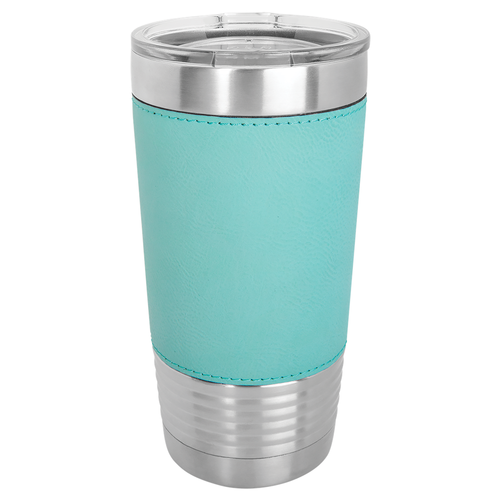20 oz. Teal Laserable Leatherette Polar Camel Tumbler with Clear Lid