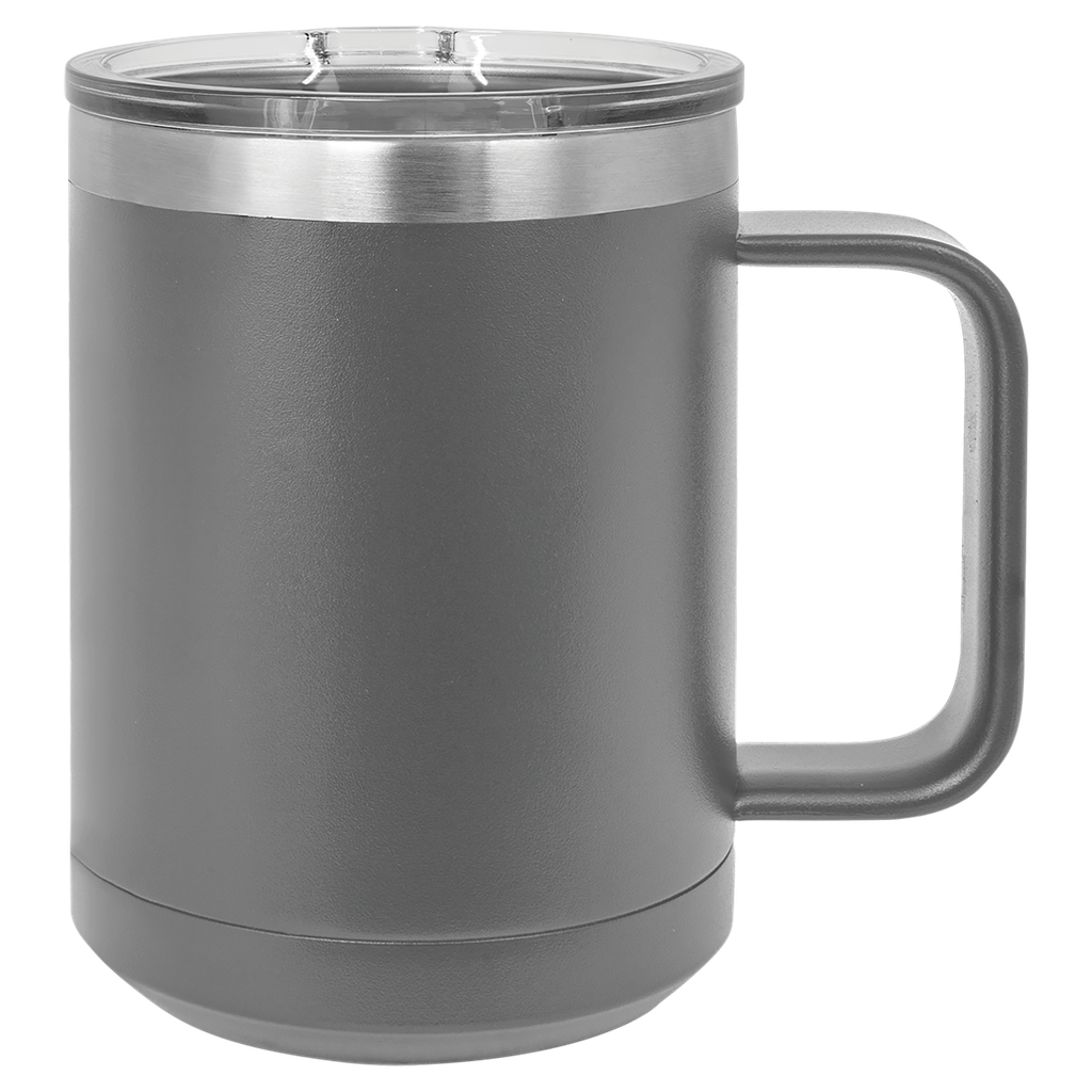 Polar Camel 15 oz. Dark Gray Vacuum Insulated Mug with Slider Lid