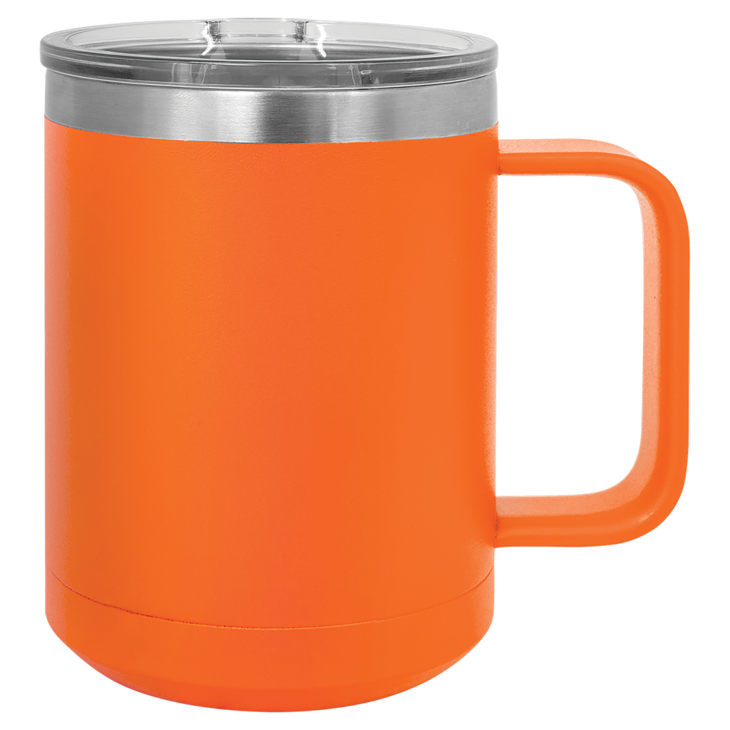 Polar Camel 15 oz. Orange Vacuum Insulated Mug with Slider Lid