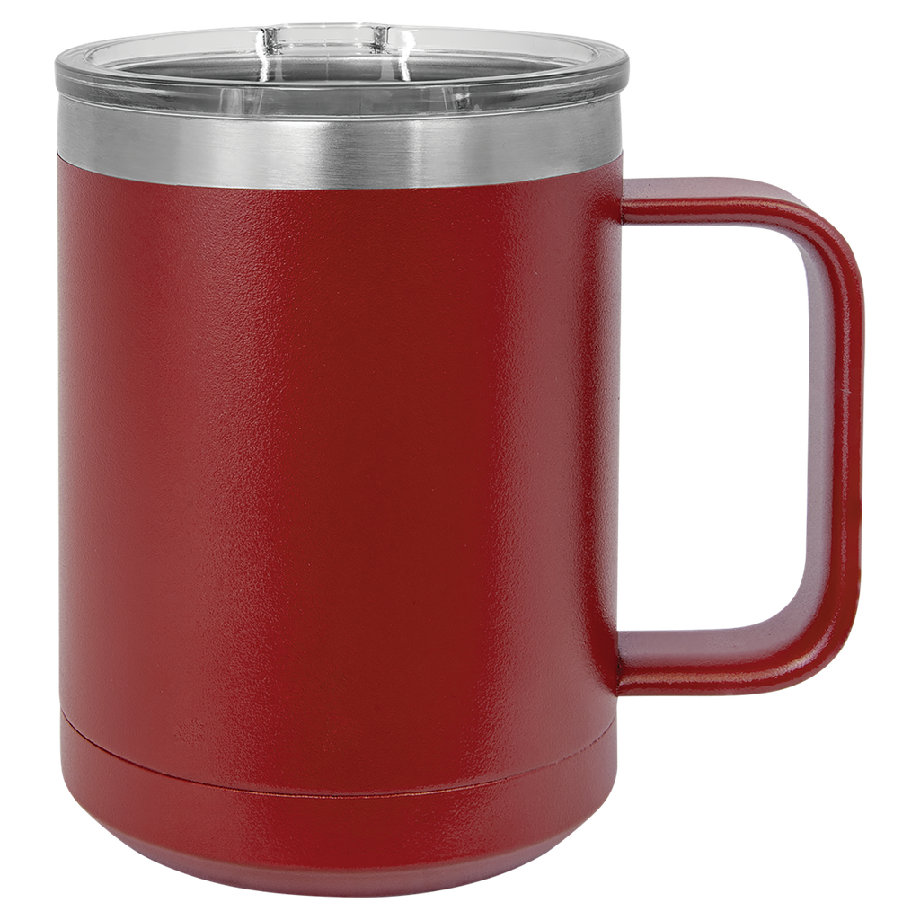 Polar Camel 15 oz. Maroon Vacuum Insulated Mug with Slider Lid