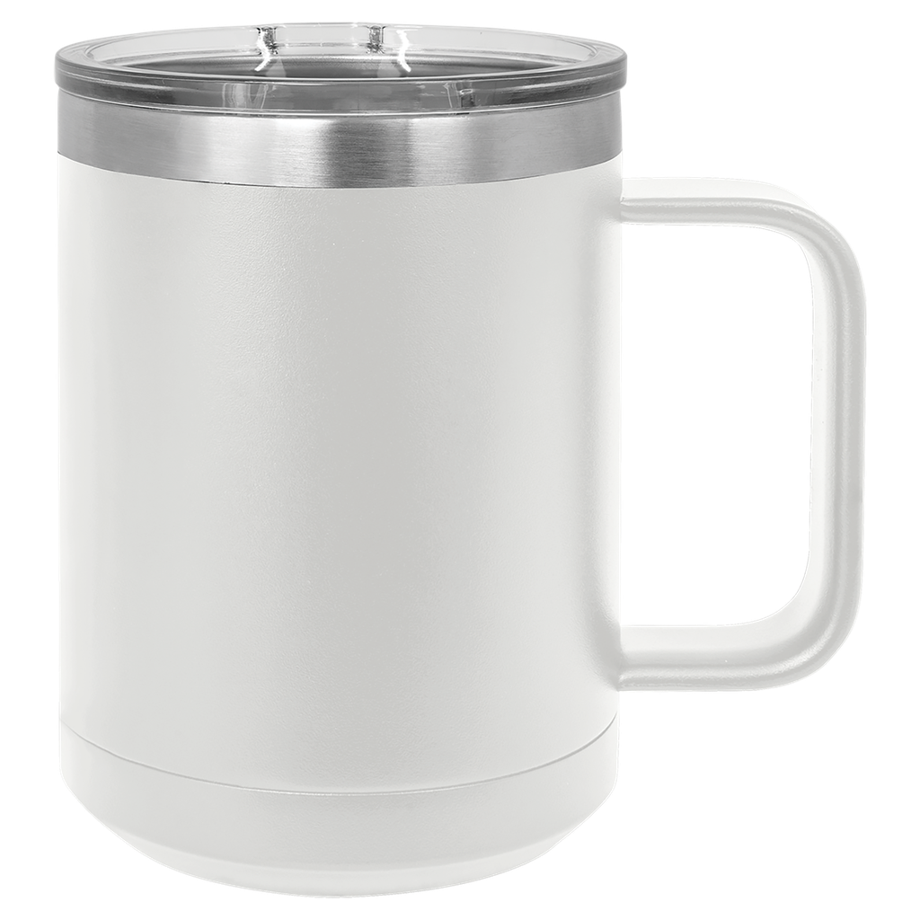 Polar Camel 15 oz. White Vacuum Insulated Mug with Slider Lid
