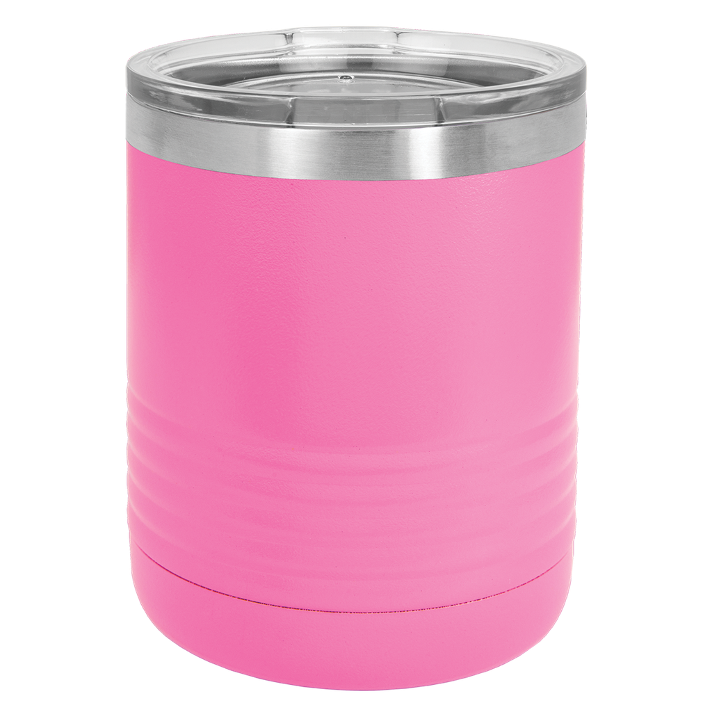 Polar Camel Ringneck 10 oz. Pink Vacuum Insulated Tumbler with Clear Lid