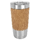 20 oz. Bamboo Laserable Leatherette Polar Camel Tumbler with Clear Lid