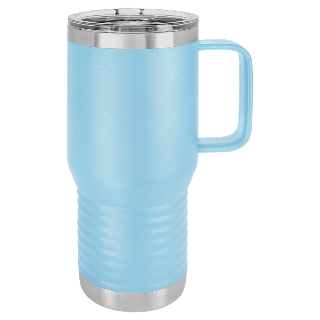 Polar Camel 20 oz. Light Blue Vacuum Insulated Travel Mug with Slider Lid