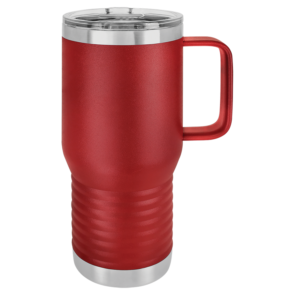 Polar Camel 20 oz. Maroon Vacuum Insulated Travel Mug with Slider Lid