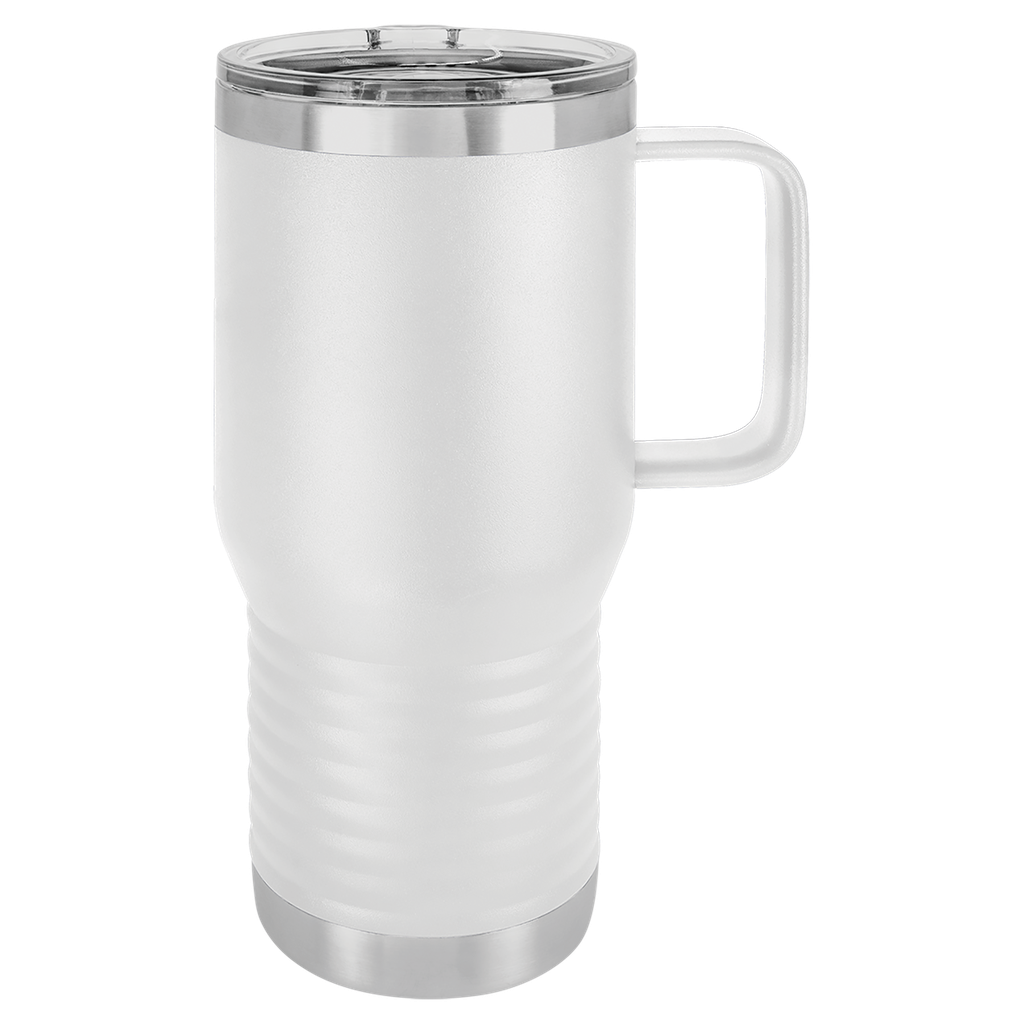 Polar Camel 20 oz. White Vacuum Insulated Travel Mug with Slider Lid