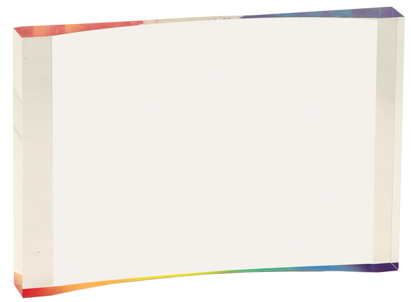 5" x 3 1/2" Rainbow 1" Thick Acrylic Crescent