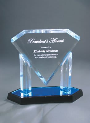 10 3/4" Blue Floating Diamond Acrylic