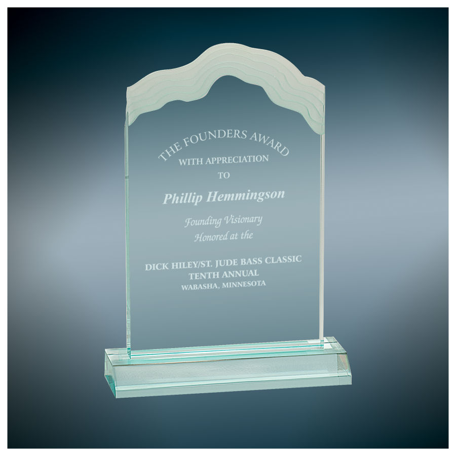 5" x 8" Jade Frosted White Cap Edge Acrylic with 6" Base