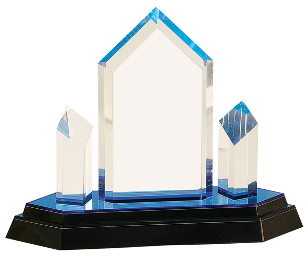 8 1/4" Blue Jewel Tower Impress Acrylic