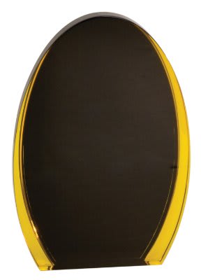 8" Black/Gold Luminary Oval Acrylic