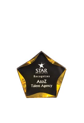 6" Black/Gold Luminary Star Acrylic