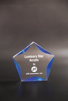 5" Clear/Blue Luminary Star Acrylic