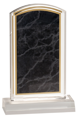 4" x 7" Black Marbleized Acrylic with 5" Base