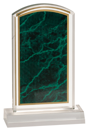 4" x 7" Green Marbleized Acrylic with 5" Base