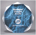 5" Blue Marble Octagon Award Acrylic