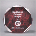 5" Red Marble Octagon Acrylic Award