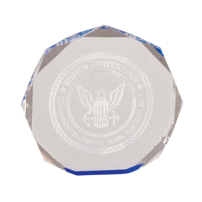 6" Blue Octagon Acrylic Award