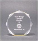 7" Gold Octagon Acrylic Award