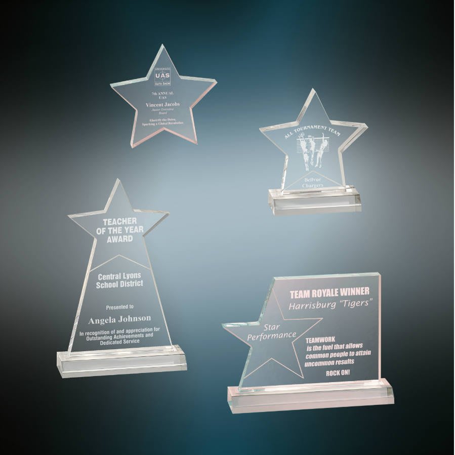 5" x 5" Clear Star Acrylic Paperweight