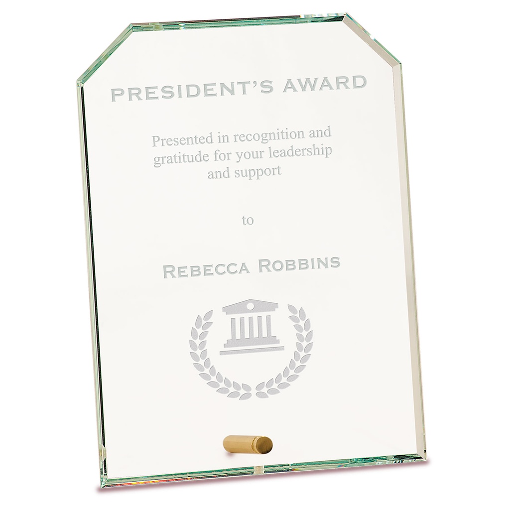 6" x 8" Clear Clipped Corners Rectangle CrystalEdge Glass