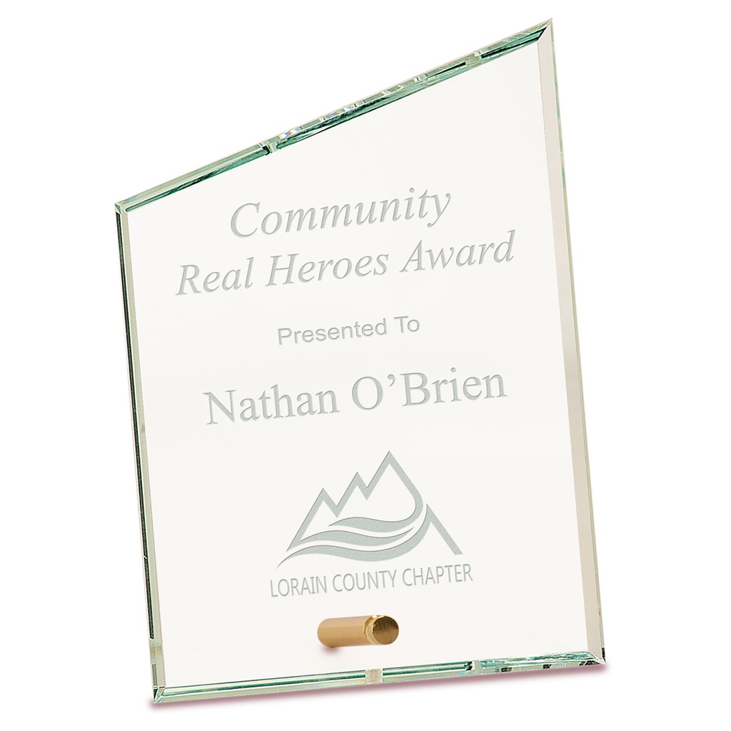 5" x 7" Clear Slant Rectangle CrystalEdge Glass