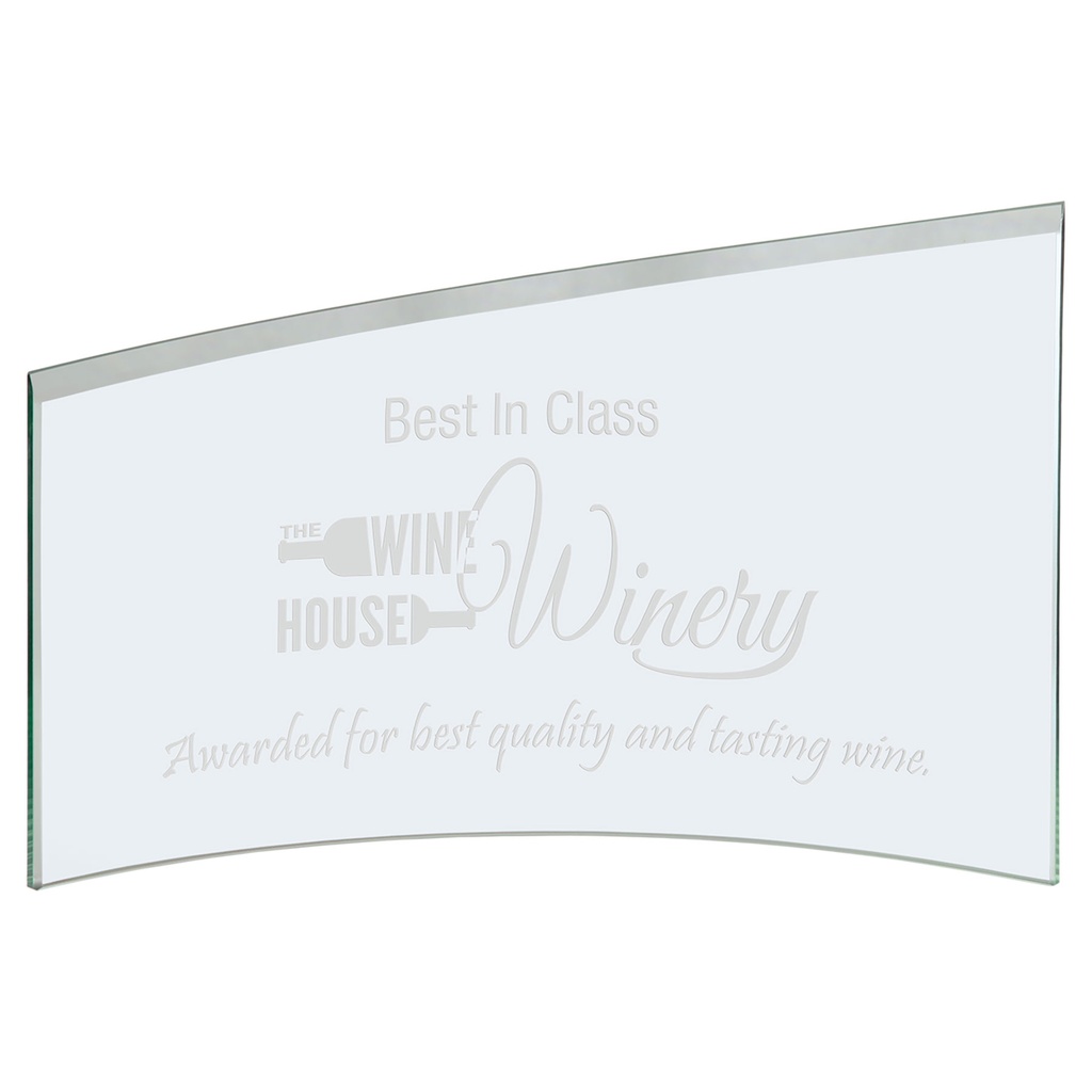 11" x 8 7/8" x 1/4" Jade Slanted Glass Crescent