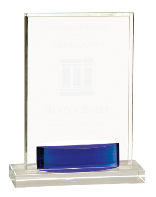 7 3/4" Crystal Rectangle with Blue Accent