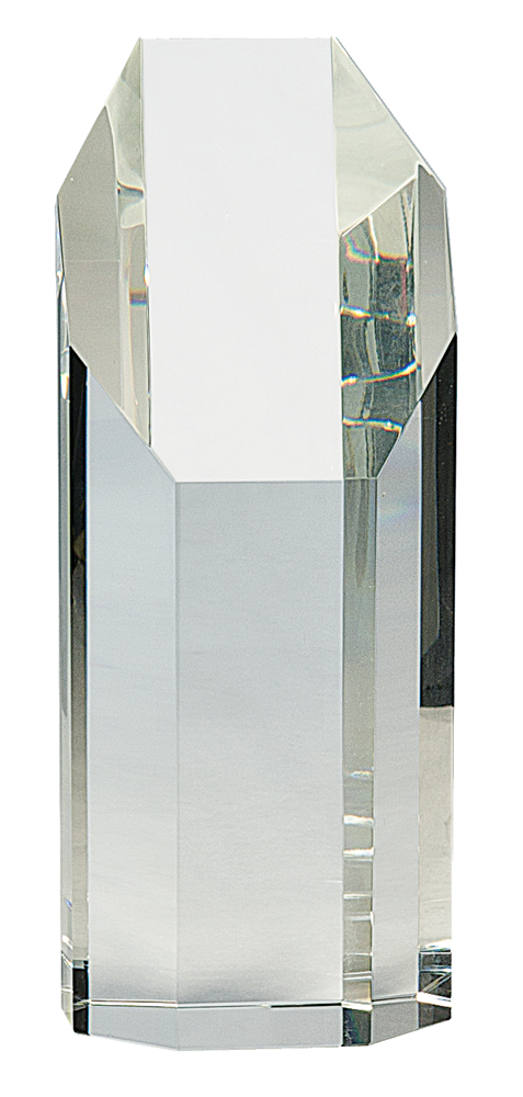 8" Clear Crystal Octagon Tower