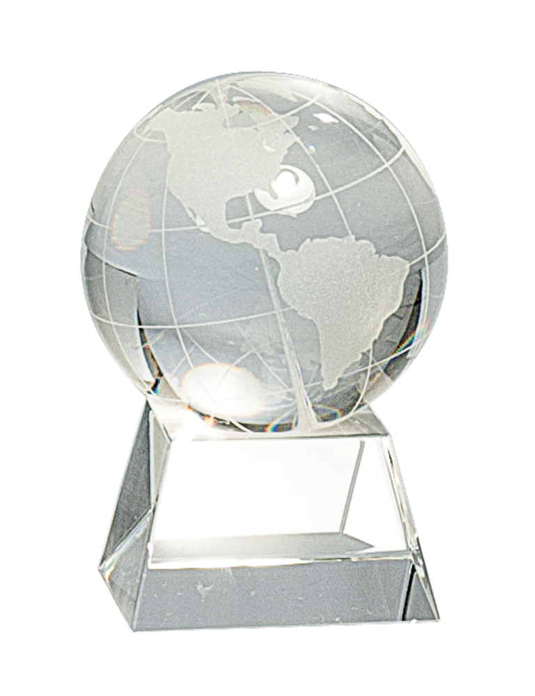 3 1/2" Crystal Globe on Clear Base