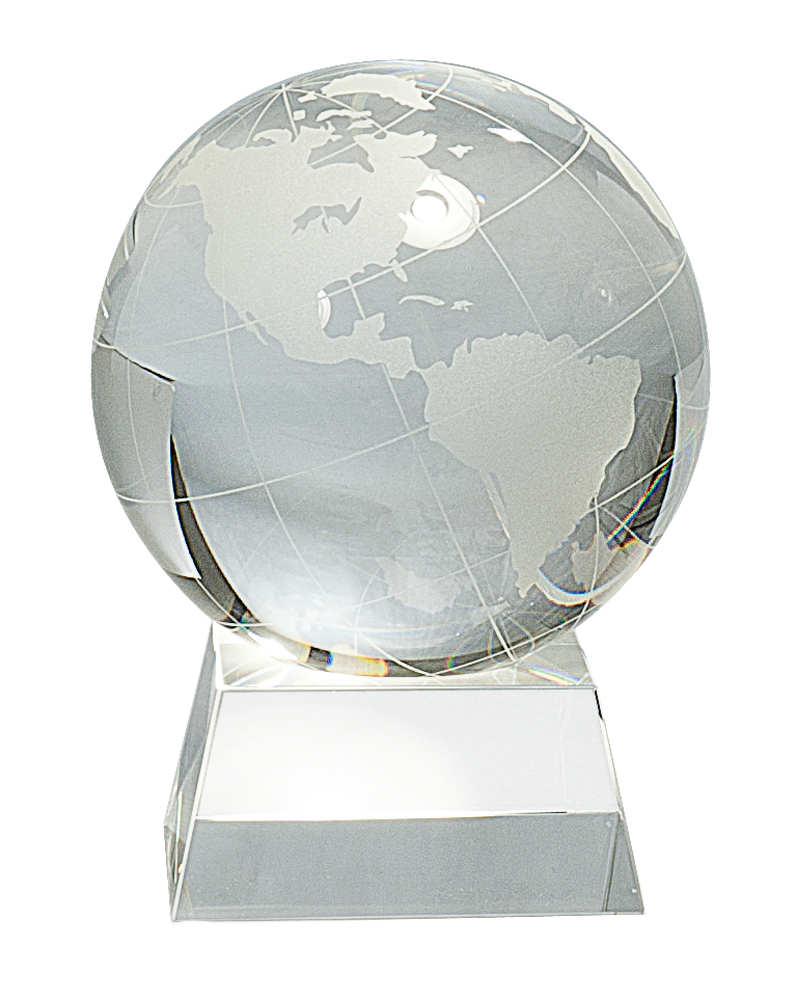 5 1/2" Crystal Globe on Clear Base