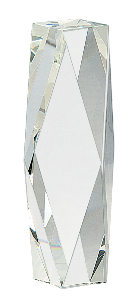 8" Clear Crystal Facet Tower
