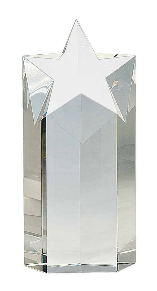 9" Clear Crystal Star Column