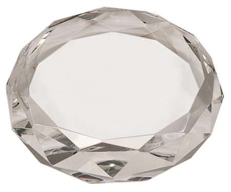 3" Clear Round Crystal Paperweight