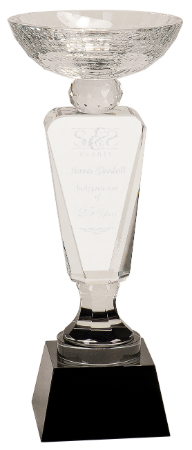 11" Clear Crystal Cup with Black Pedestal Base
