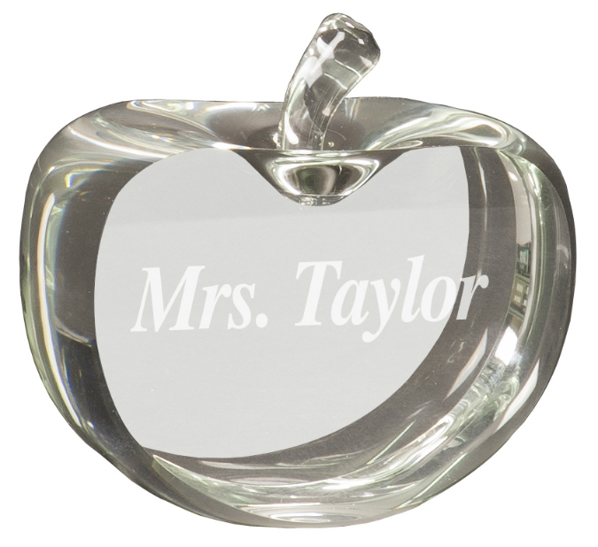 3 1/2" x 3 3/4" Flat Crystal Apple