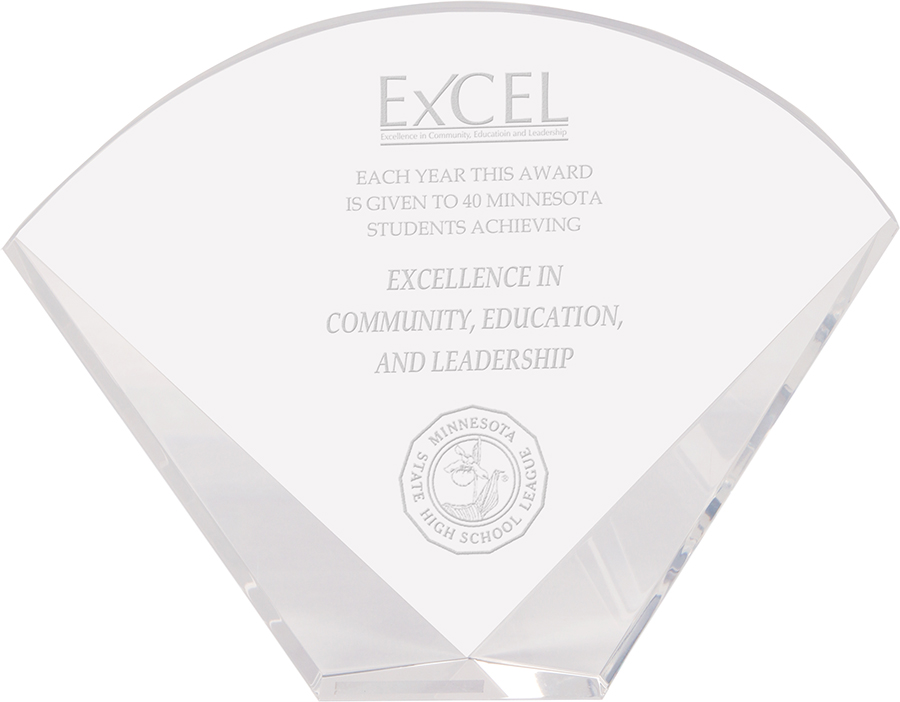 9" x 7" Crystal Facet Fan