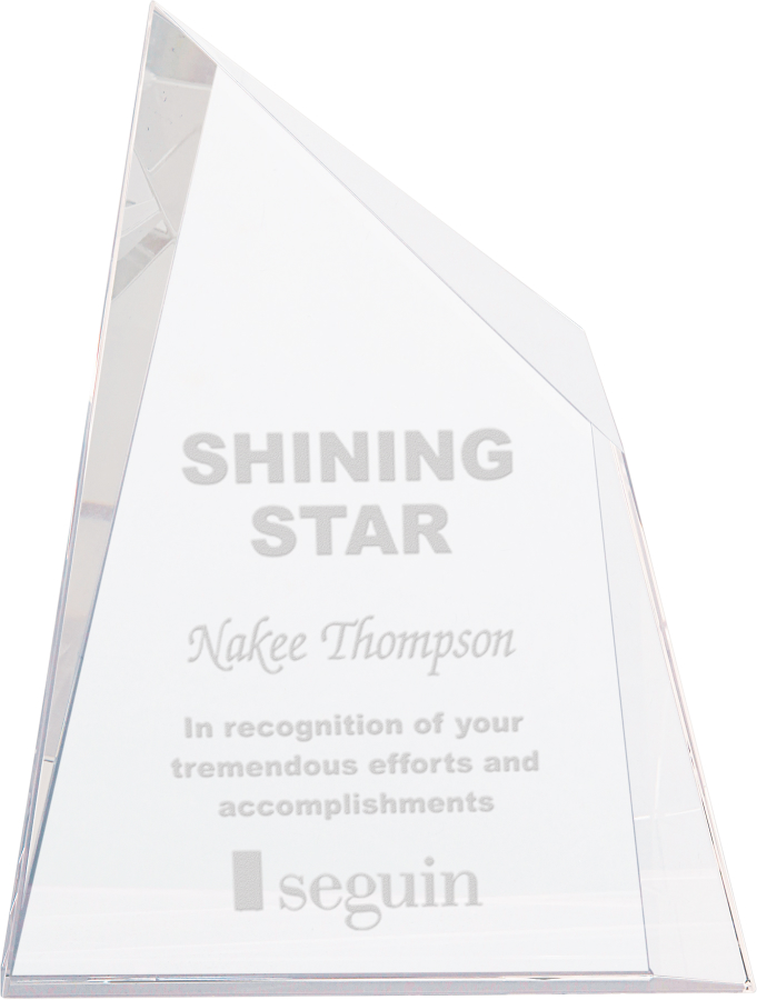 6" x 7 3/4" Crystal Facet Wedge