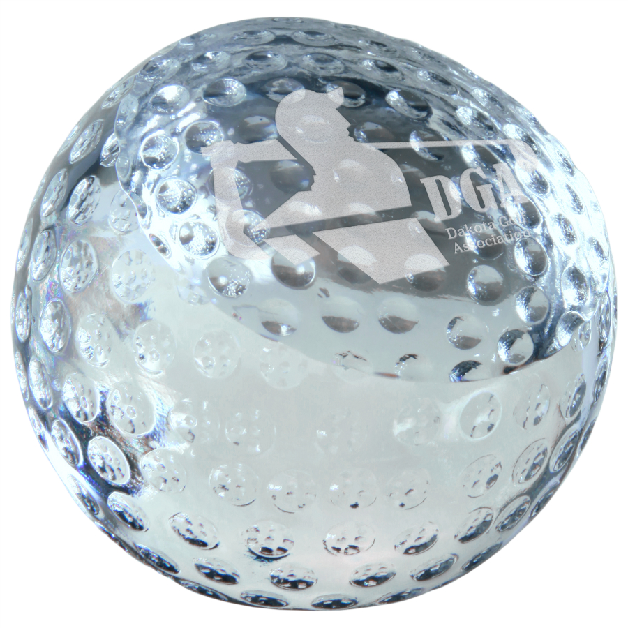 3 1/8" Crystal Golf Ball Paperweight