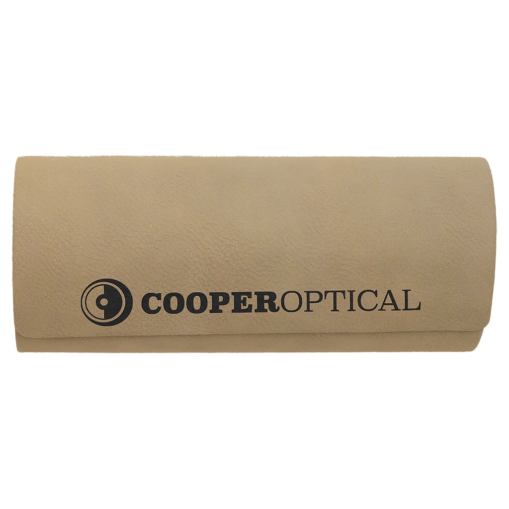 6 1/2" x 2 1/2" Light Brown Laserable Leatherette Eyeglass Case