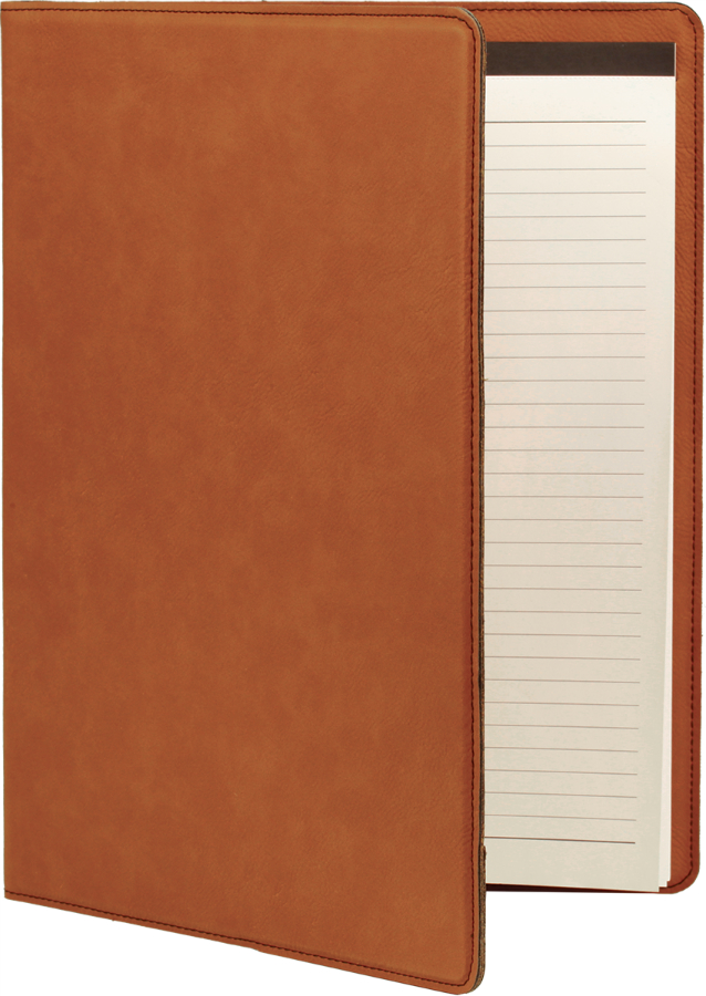 9 1/2" x 12" Rawhide Laserable Leatherette Portfolio with Notepad