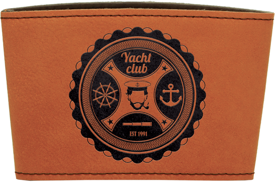 3" Rawhide Laserable Leatherette Mug Sleeve